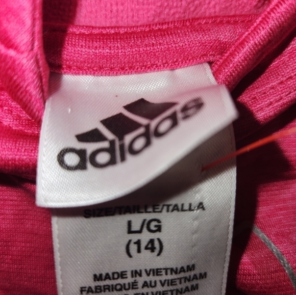 ADIDAS Hot Pink Hoodie with White Adidas Logo Size Large. - Picture 3 of 3